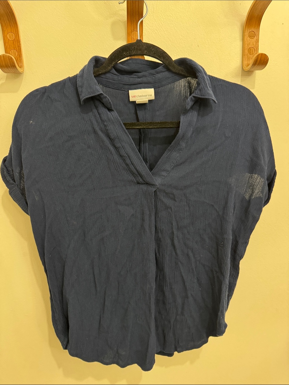 Liz Claiborne Deep Navy V-Neck Short Sleeve Tunic